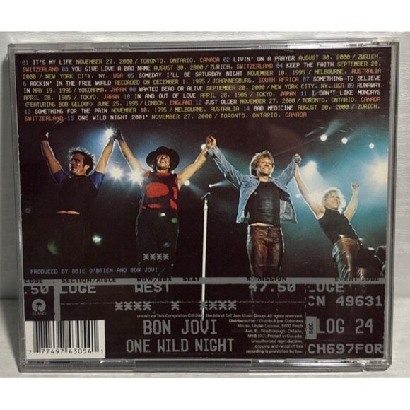 Bon Jovi One Wild Night Live 1985-2001 CD Album With Jewel Case & Insert - Picture 2 of 3